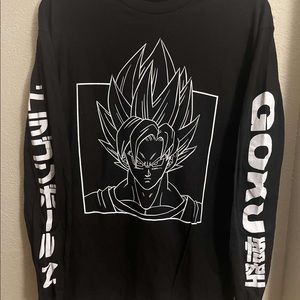 Goku print black long sleeve size medium brand Dragon Ball Z Toei Animation